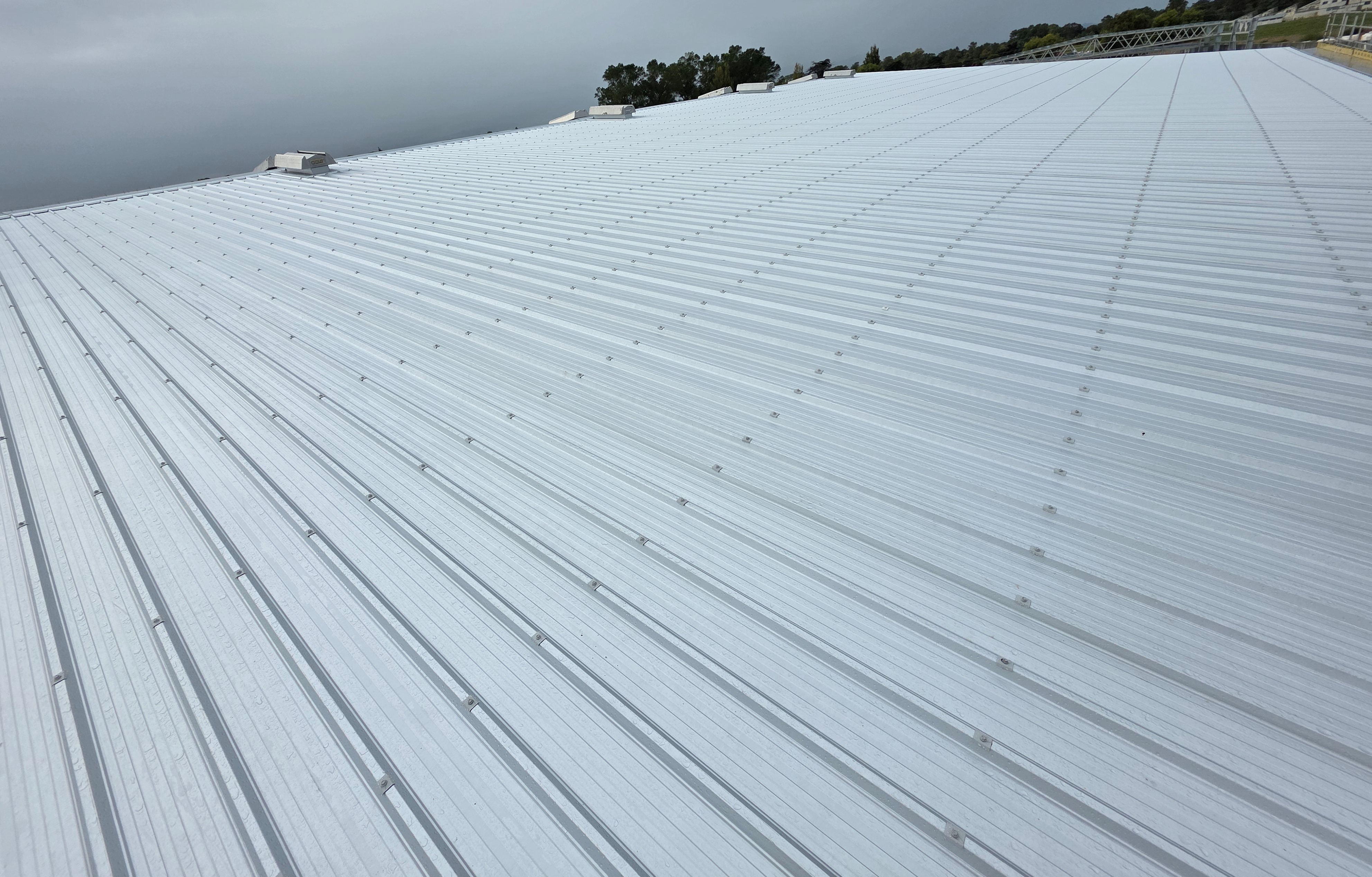 Completed residential long-run roof